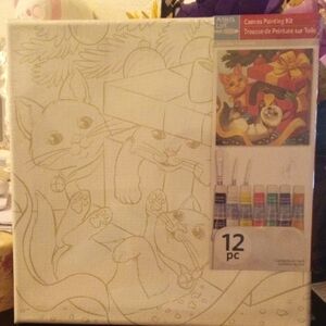 Cat Canvas Painting Kit - Cream